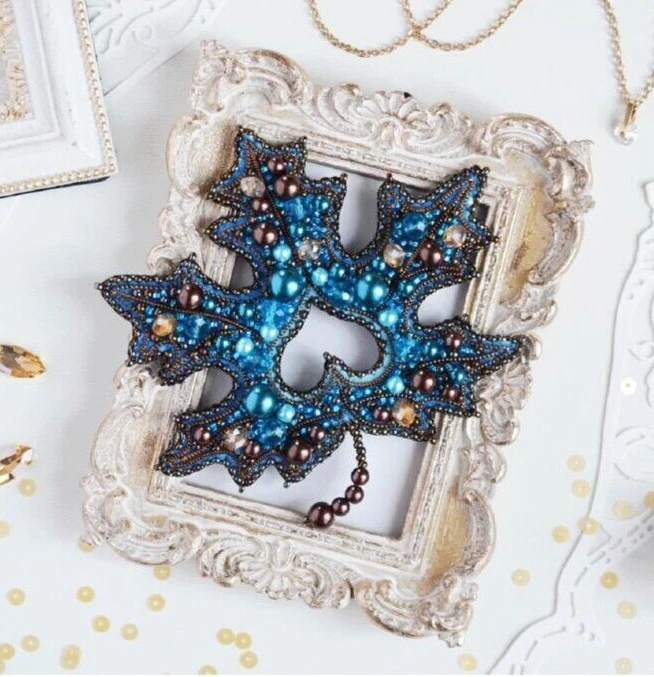 Bead embroidery hotsell brooch