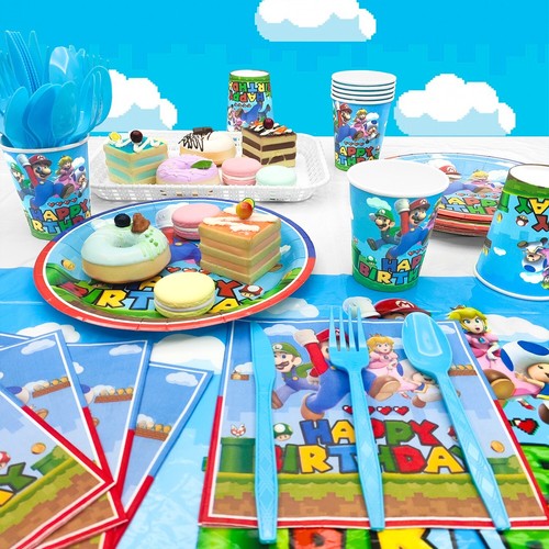 Super Mario Geburtstag Dekoration 123pcs Super Mario Party Deko Teller Ballon - Bild 4 von 10