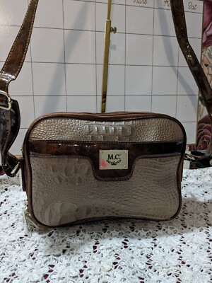 Summer Sale Marc Chantal Faux Leather, Mink Colored Crossbody 