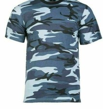 BLUE SKY ICE CAMOUFLAGE URBAN MILITARY LIGHTFIGHTER T SHIRT MADE IN THE USA XL