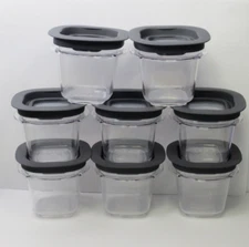RUBBERMAID PREMIER EASY FIND LIDS FOOD STORAGE CONTAINERS 4 OZ (LOT OF 8)