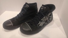 Draven Shoes Men's War Pilot Hi Top Sneaker Trainer US Size 11 - Black - Skull