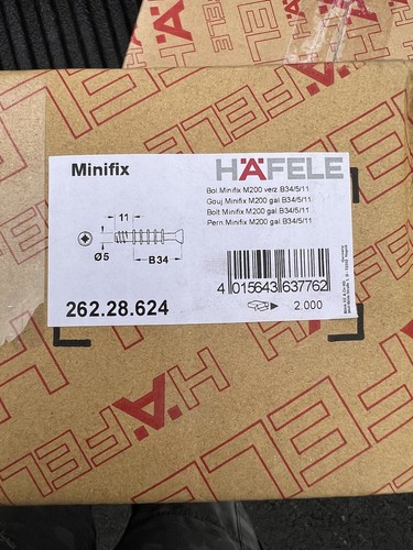Perno de conexión minifijo Hafele 262.28.624 M200 500 unidades - Imagen 2 de 2