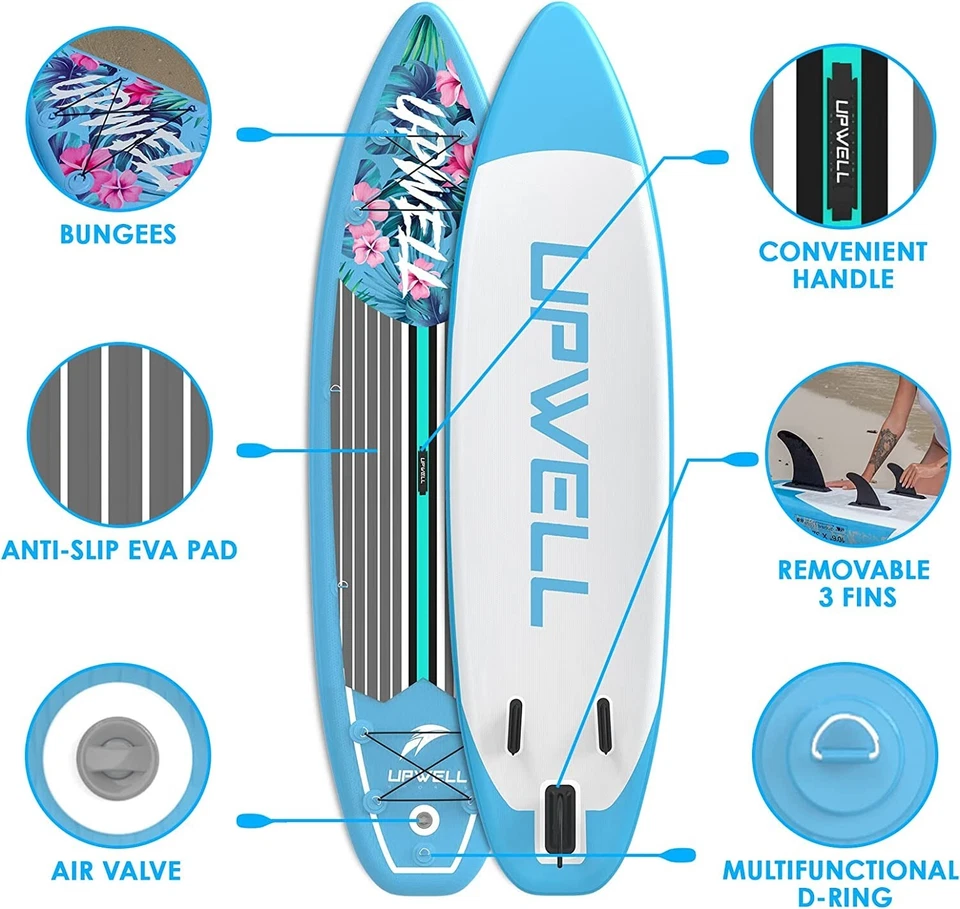 10’6”x 32”x 6” Inflatable Stand Up Paddle Board with SUP Accessories - Image 2 of 4