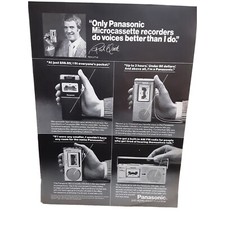 Panasonic Microcassette Recorders Rich Little vintage 1980 Magazine Ad