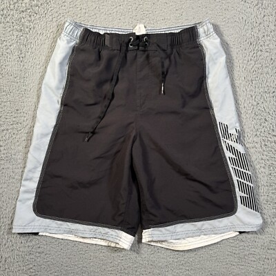 Nike Swim Trunks Men M Black Lined Y2K 2000 Bathing Suit Board Shorts Surf