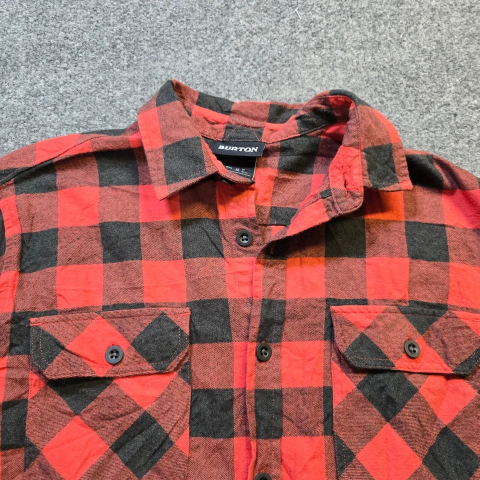 Burton Shirt Mens Size Medium Red Black Buffalo Check Flannel Casual Outdoors - Image 2 of 4