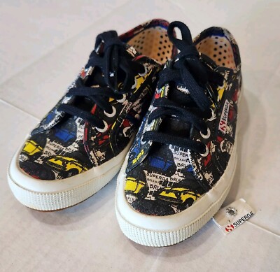 SUPERGA Kids Shoes Size 2.5  Fiat 500 Illustration Italian 
