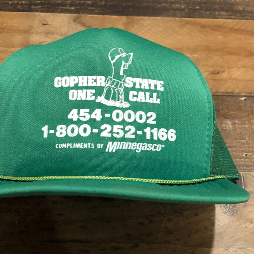 Gorra de camionero vintage Gopher State Snapback para hombre verde una llamada Minnesota LEER Foto 2 de 4