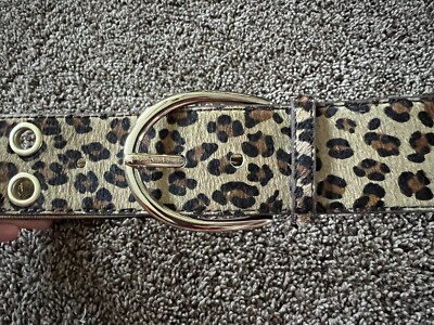 Michael Kors Dyed China Cow Hair Leopard Print Belt Women display picture 2