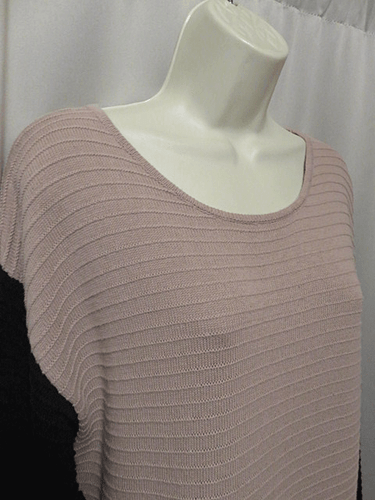 Lulu-B Strick Tunika Oberteil beige schwarz gerippt Pullover Gr. S Small Oversized - Bild 4 von 6