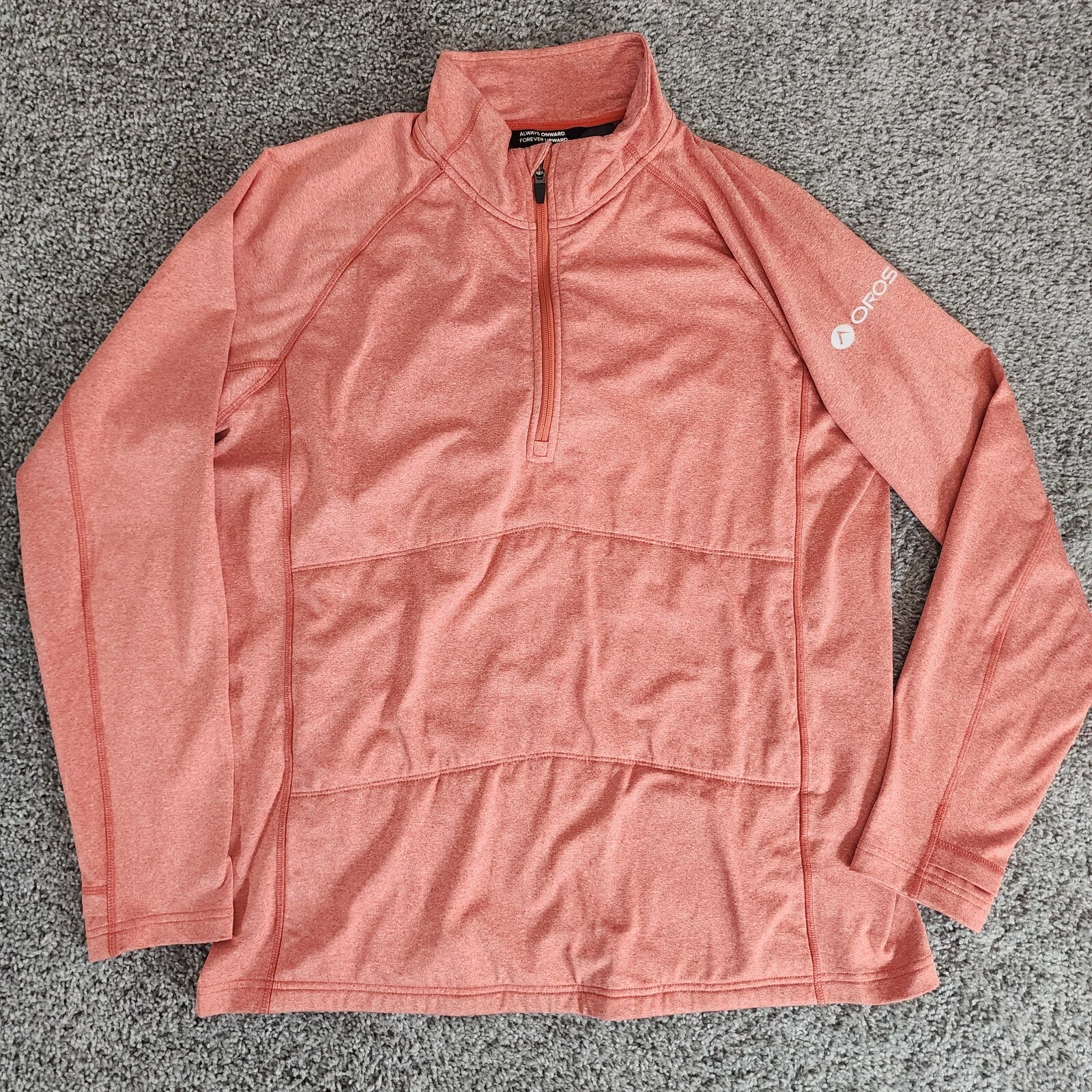 VETEMENTS Oros Solarcore Uomo XL Heather Arancione Mezza Zip Isolata Manica Lunga Escursionismo