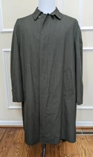 Vintage Sears Overcoat Kings Crown Raincoat Long Lining Alpaca Mens Medium Black