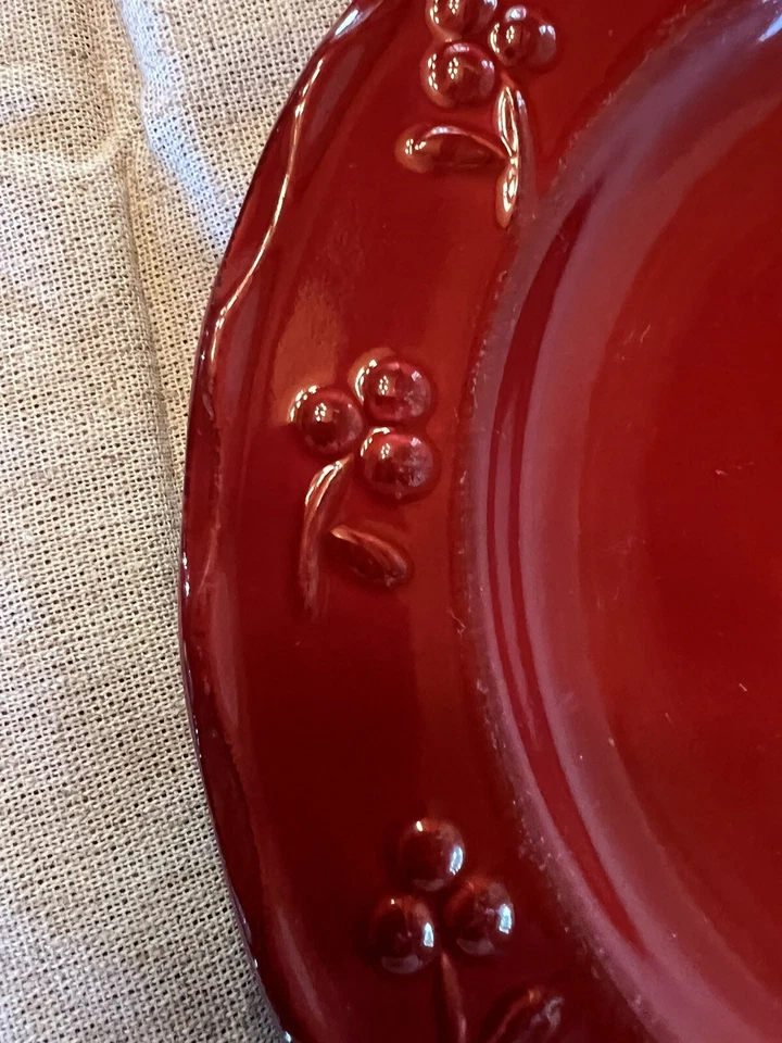 Bella by Debby Segura for Signature Housewares Red Salad Plates Set Of 6 - Image 2 of 4