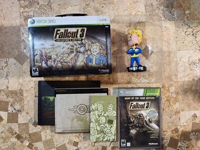FALLOUT 3 COLLECTORS EDITION  Xbox 360  100% Complete & Nice Lunchbox Bobblehead