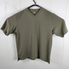 Uniqlo Shirt Mens Extra Large Green V Neck Short Sleeve Stretch Pullover Casual