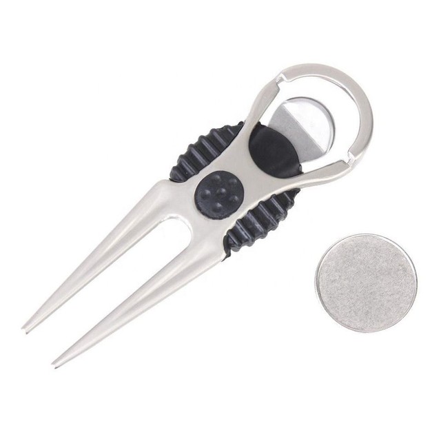 Zinc Alloy Golf Ball Marker Fork Golf Divot Tool Mark Position of Ball Zinc Alloy Golf Ball Marker Fork Golf Divot Tool Mark Position of Ball