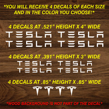 12x TESLA Brake Caliper Decal High Temp Sticker Decal Vinyl