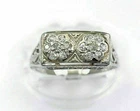 Art Deco Style 2.75 Ct Round Cut Lab Created Diamond Filigree 925 Silver Ring