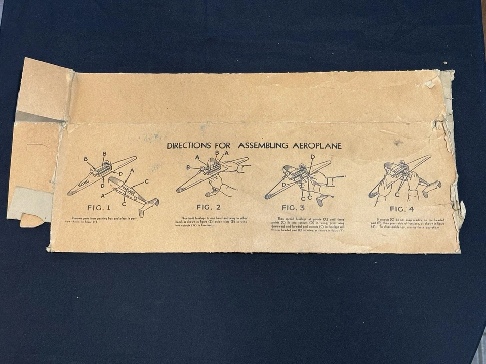 MARX 1930’s 1940’s AEROPLANE 18” BOX ONLY TWA / US MAIL / ARMY - Image 2 of 4