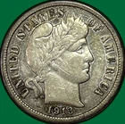 1913 Barber Dime Near Extremely Fine XF/VF++ Coin #40360