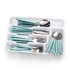 40 piece Stainless Steel Kitchen Flatware set with organizer, Camping Silverw...