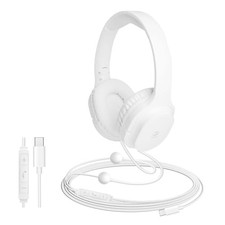 USB C Air Tube Headset Type C Airtube Over-Ear Headpohones Wired Air White