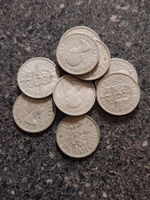 1956-1967 British 1 Shilling Coin Queen Elizabeth II Free Shipping Copper-nickel