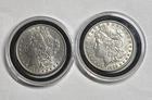 Lot of 2 Morgan Silver Dollars, 1885-P , Good Condition, 90% Silver