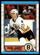 1989-90 Topps #190 Craig Janney Boston Bruins Rookie Hockey Card. rookie card picture