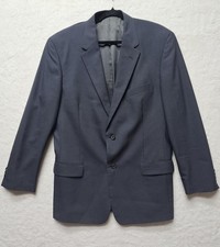Calvin Klein Mens Blazer Wool Navy Blue Striped 2 Button Sport Coat Suit Jacket