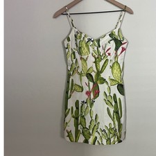 Farm Rio Cactus Print Mini Dress Tropical Resort wear Small