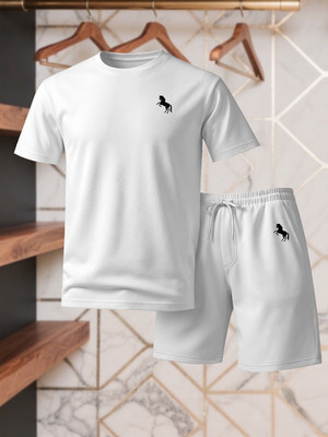 Premium Herren Sommer Set   T-Shirt & Shorts Waffel-Struktur   Casual Tracksuit