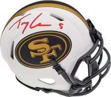 SALE! Trey Lance Auto Signed 49ers Lunar Eclipse White Speed Mini Helmet Beckett