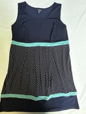 Enfocus Ladies Casual Polka Dot Block Dress Knee Length Shift Tea Garden Party