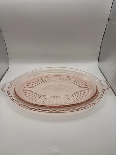 Vintage Anchor Hocking Mayfair Pink 13-7/8" Oval Platter
