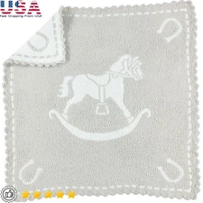 Cozy Scalloped Microfiber Receiving Blanket Soft Cuddly Baby Infant Blanket New