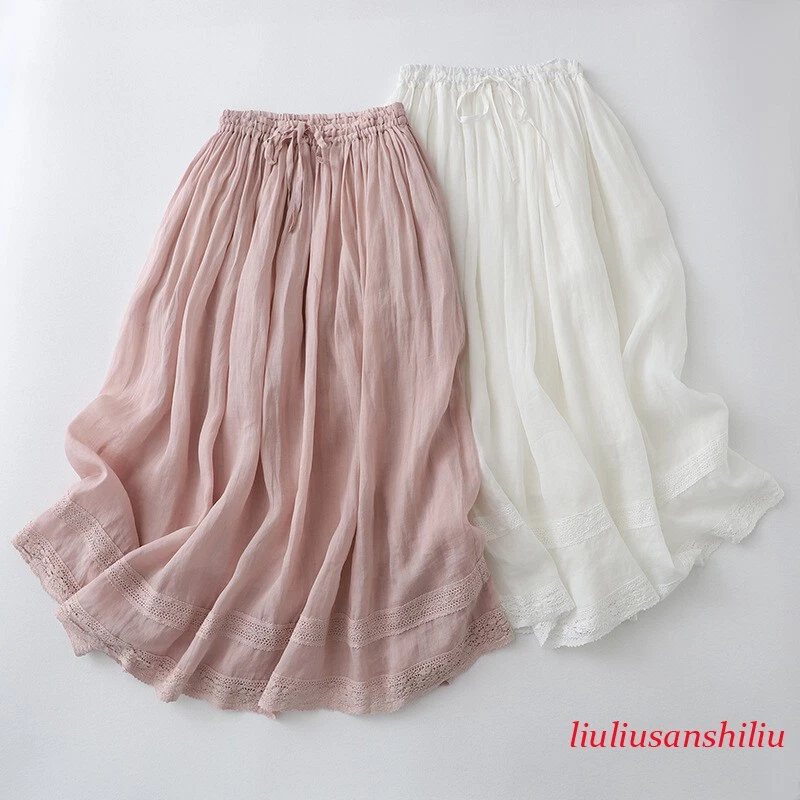Women Casual New Cotton Linen Skirt A-line Elastic Waist Skirt Dress New
Opens in a new window or ta