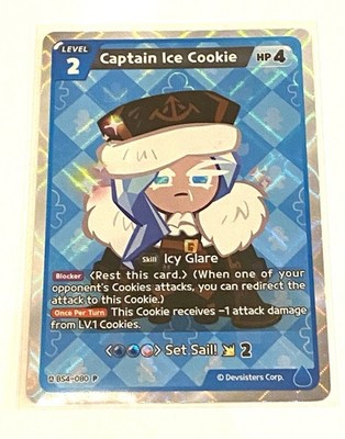 Captain Ice Cookie BS4-080 P Box Topper Promo Alt Art Cookie Run Kingdom English