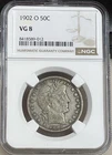 1902-O BARBER SILVER HALF DOLLAR NGC VG 8