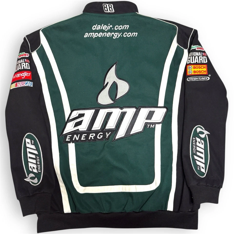 Vtg Dale Earnhardt Jr Amp Energy Green NASCAR Jacket Mens Large Chase Authentics - Image 2 of 4