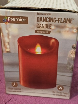 Premier rote 13 cm Batterie LED tanzende Flamme flackernde Kerze mit geschmolzenem Rand