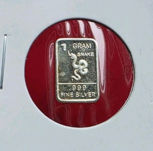 Snake 🐍 - 1 Gram .999 Fine Pure Silver Mini Proof Fractional Bar Ingot Coin