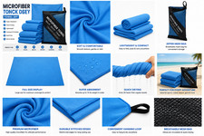 Quick Dry Microfiber Towel Set 2pc Travel Gym Sports Beach Camping