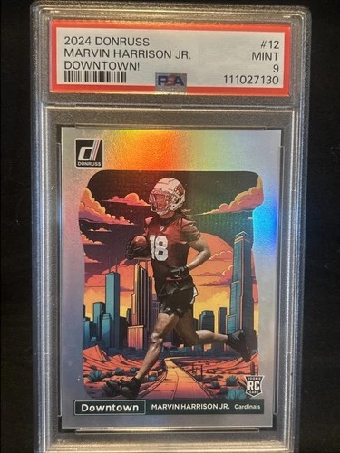 2024 Donruss Marvin Harrison Jr Downtown RC #12 PSA 9 Arizona Cardinals