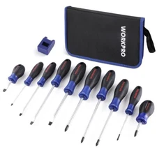 WORKPRO 10-Piece Magnetic Screwdriver Set Phillips Slotted Flat Head Screwdriver