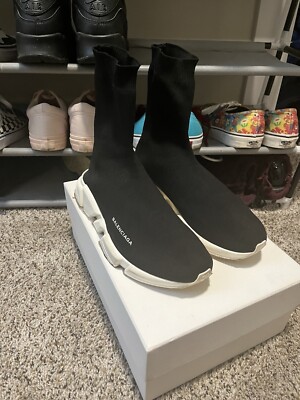 Size 9 - Balenciaga Speed Trainer High Black | eBay