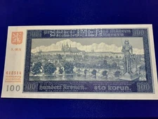 1940  100 KORUN CZECHOSLOVAKIA WWII  GERMAN OCCUPATION  BOHEMIA AND MORAVIA