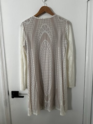 BCBG MAX AZRIA Off White Long Sleeve Lace Dress Size S | eBay