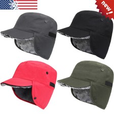 Winter Hat with Ear Flaps Thermal Warm Snow Ski Cap Flat Cap for Cold Weather